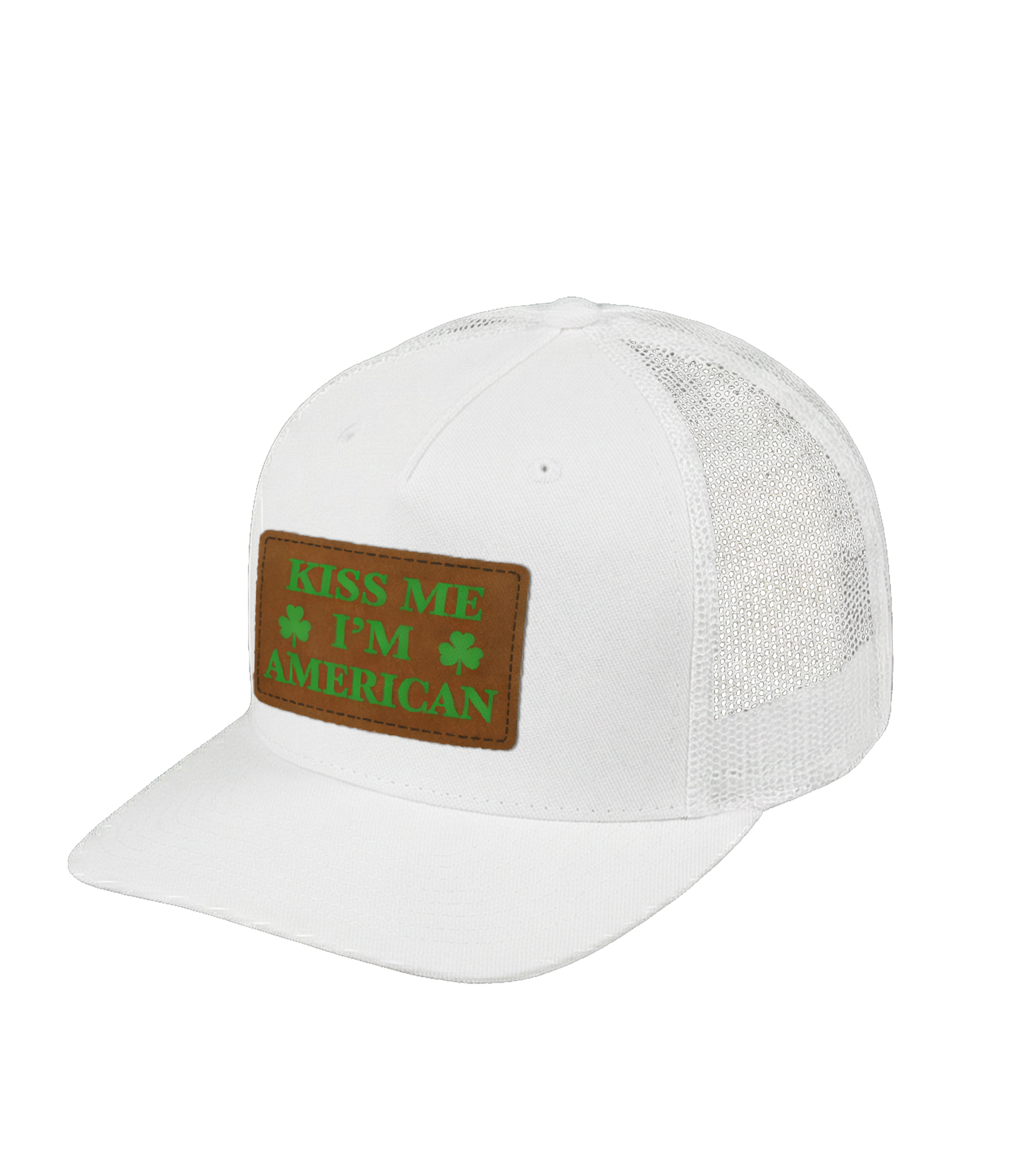 Kiss Me I'm American Leather Patch Hat