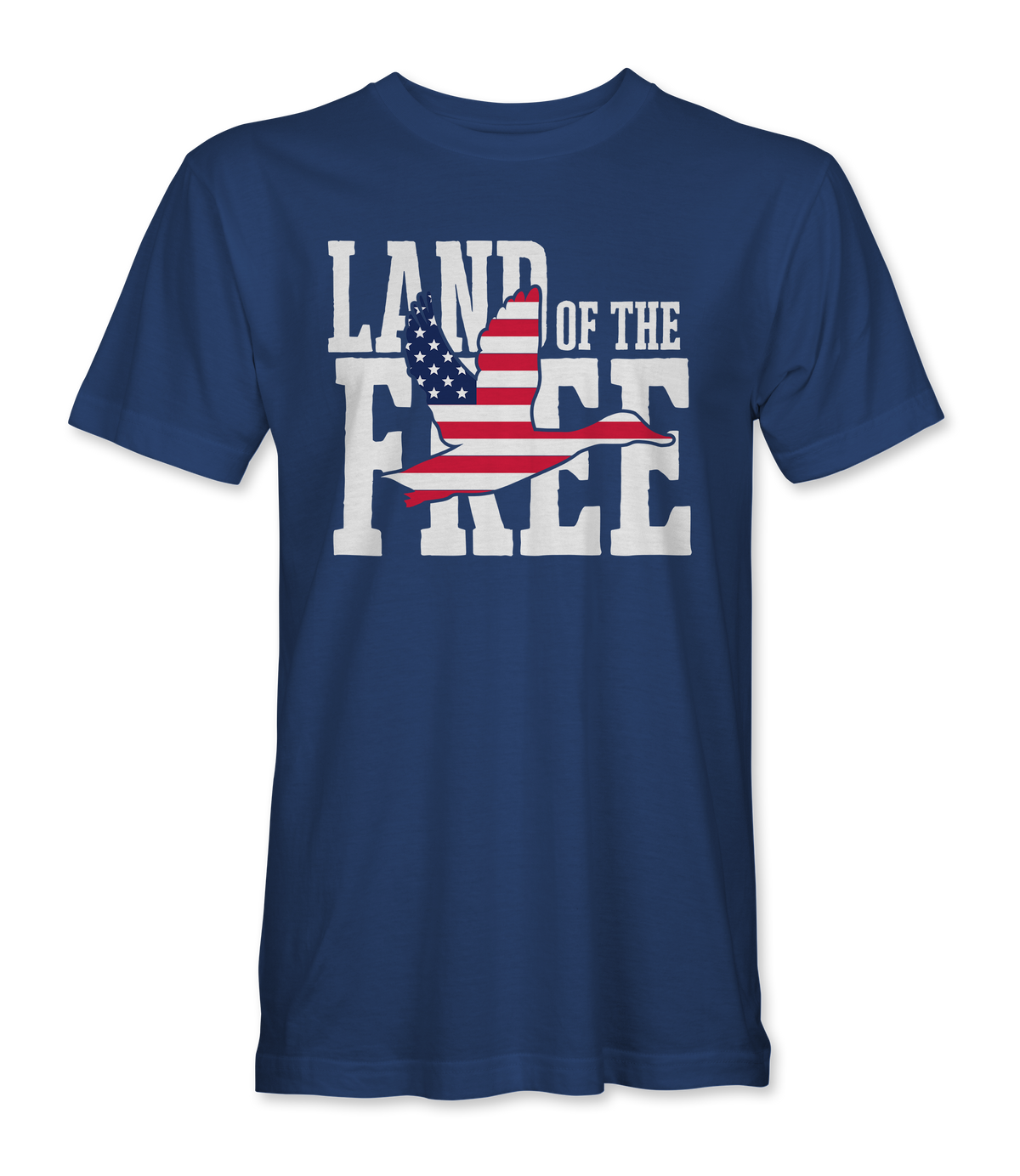 Land Of The Free navy t-shirt, front