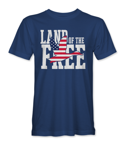 Land Of The Free navy t-shirt, front