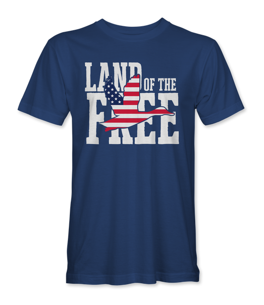 Land Of The Free navy t-shirt, front