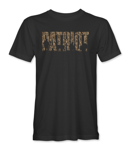 Patriot Camo black t-shirt, front