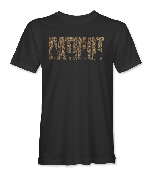 Patriot Camo black t-shirt, front