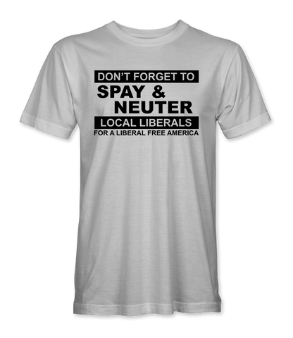 Spay & Neuter Local Liberals heather gray t-shirt, front