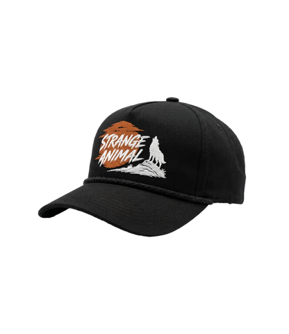 Strange Animal black rope hat, side