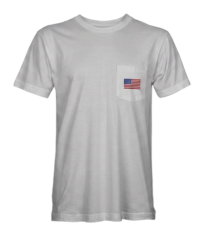 American Flag Embroidered Pocket T-Shirt front
