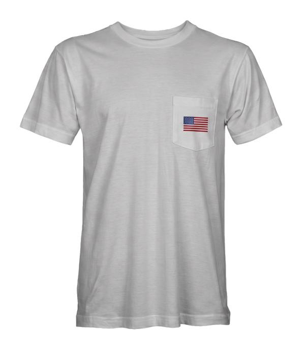 American Flag Embroidered Pocket T-Shirt front