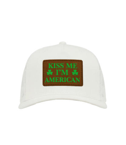 Kiss Me I'm American Leather Patch Hat