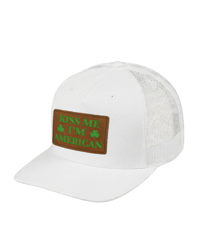 Kiss Me I'm American Leather Patch Hat