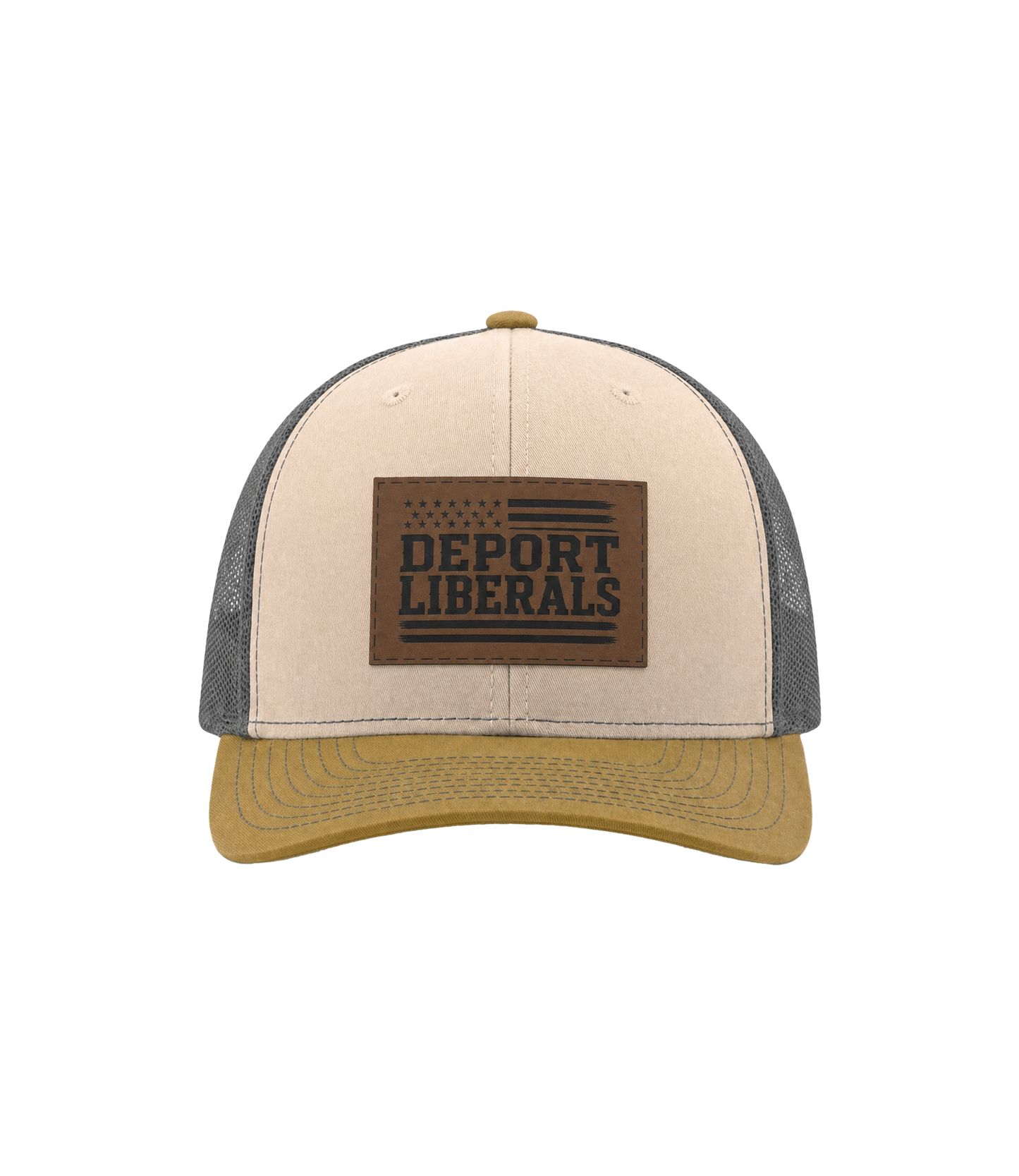 Deport Liberals Leather Patch Hat front