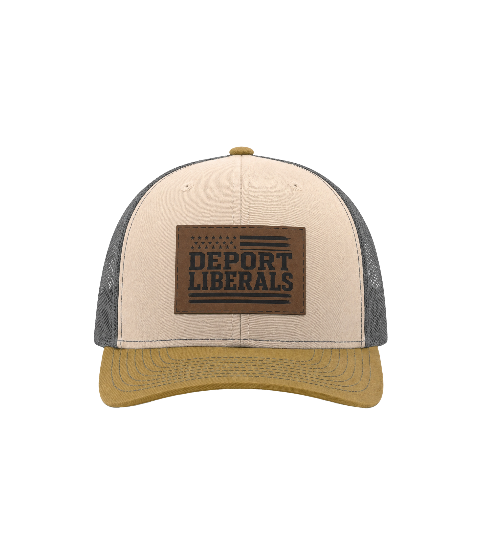 Deport Liberals Leather Patch Hat front
