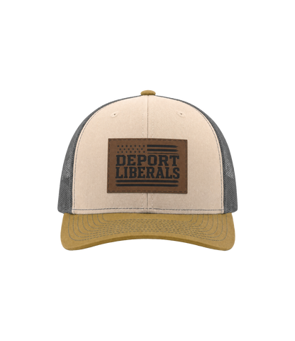 Deport Liberals Leather Patch Hat front