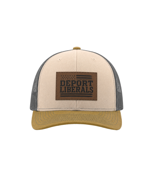 Deport Liberals Leather Patch Hat front