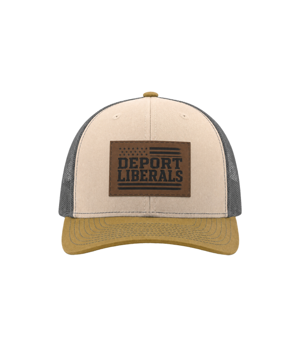 Deport Liberals Leather Patch Hat front