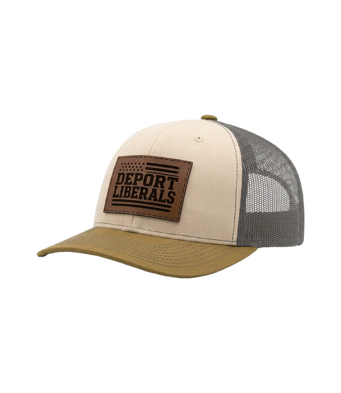 Deport Liberals Leather Patch Hat side