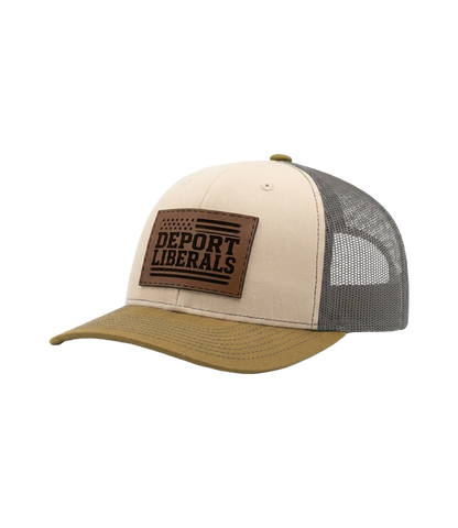 Deport Liberals Leather Patch Hat side