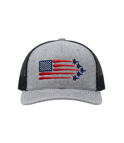 American Flag Jets Embroidered Hat front