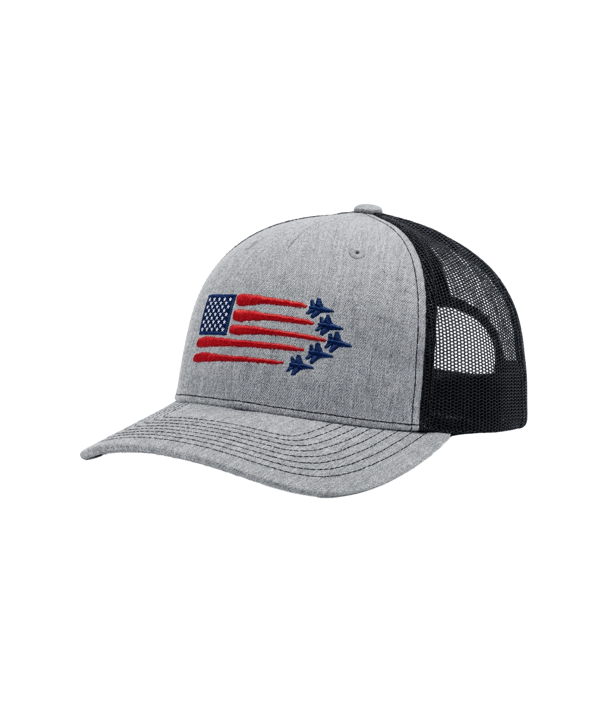 American Flag Jets Embroidered Hat side