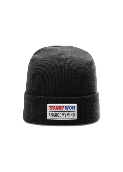 Trump Won Leather Patch Beanie