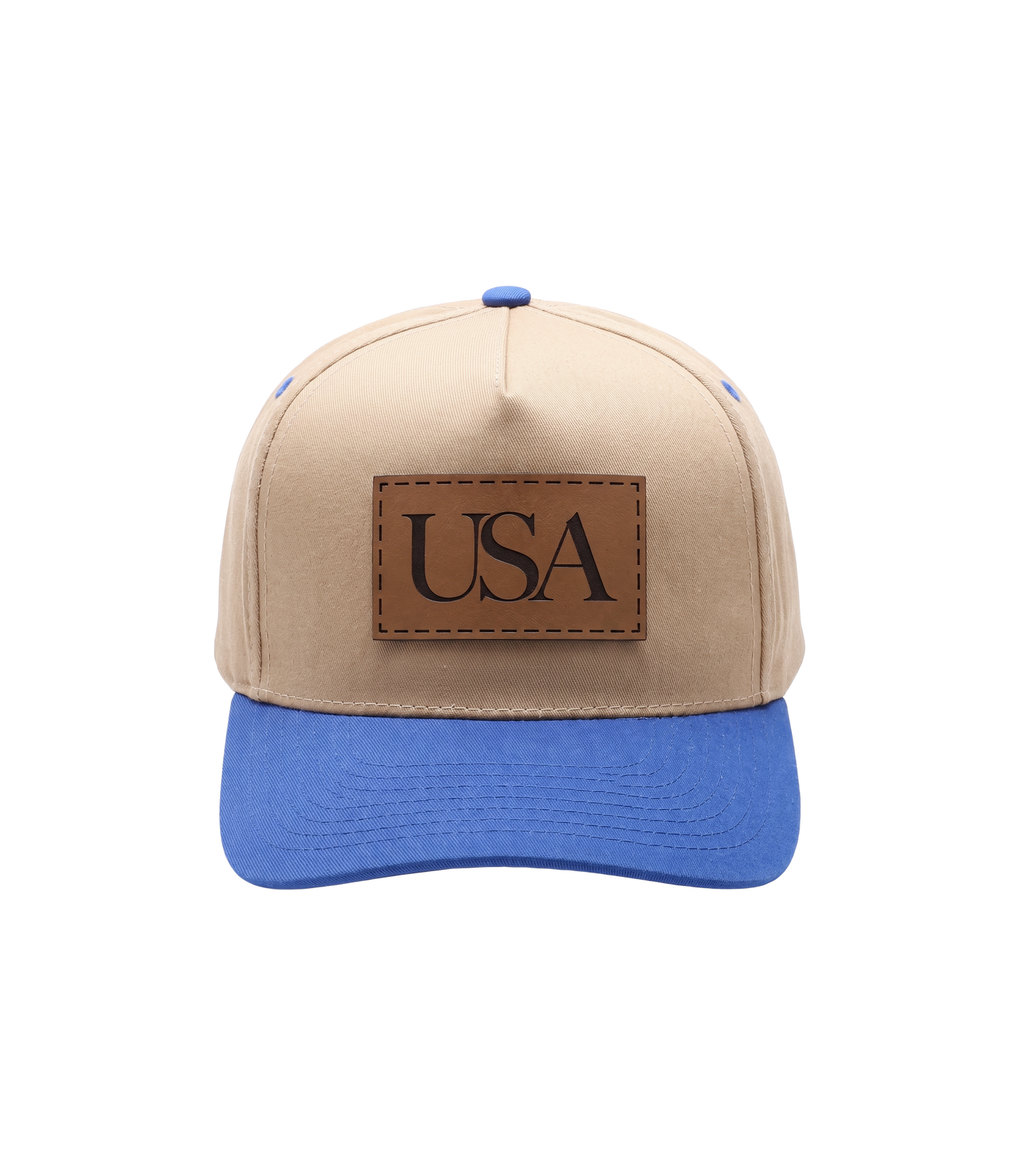 USA Leather Patch Hat front