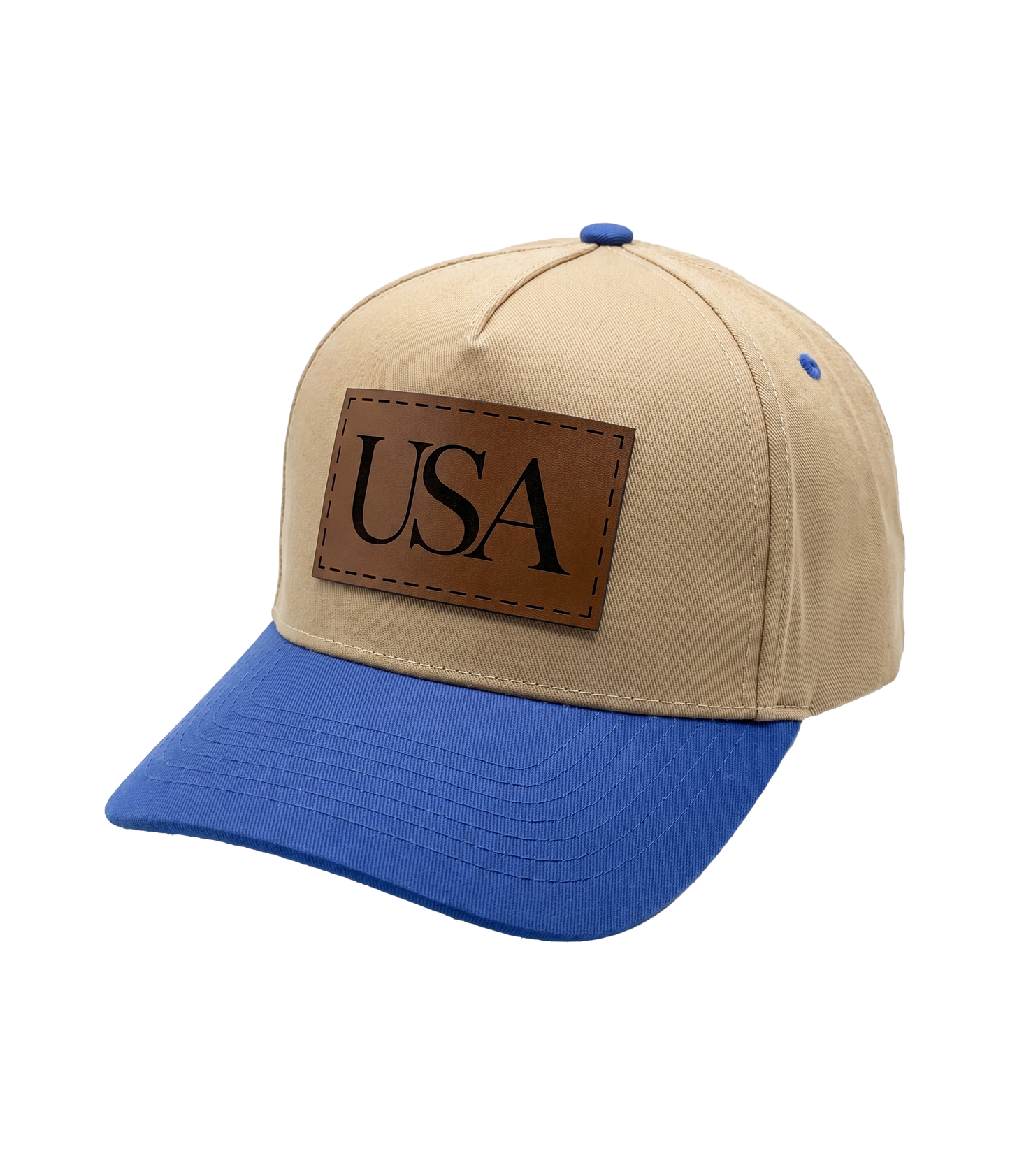 USA Leather Patch Hat side