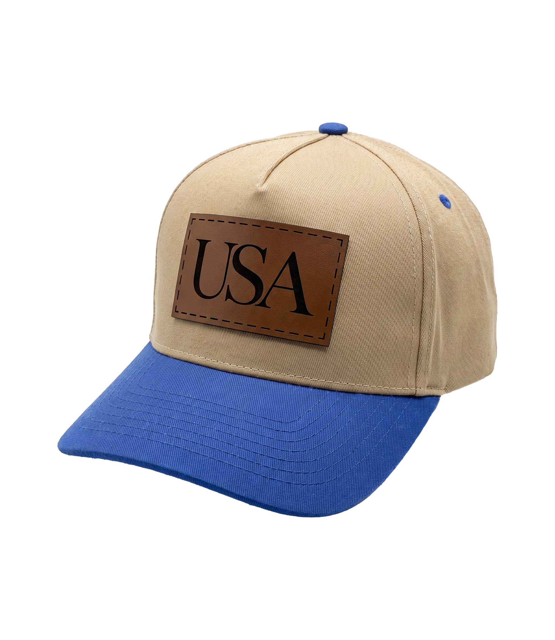 USA Leather Patch Hat side