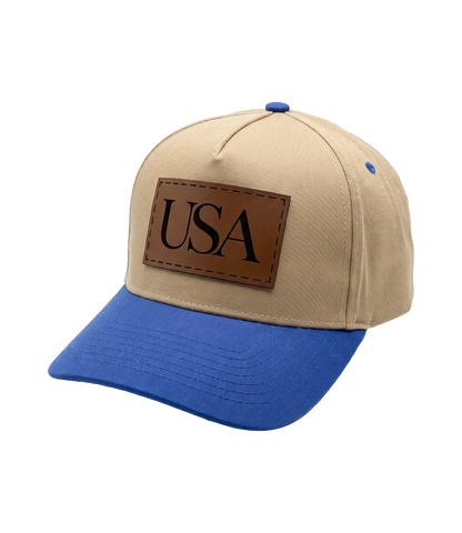 USA Leather Patch Hat side